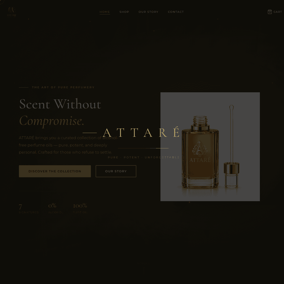 Attaré Fragrances website