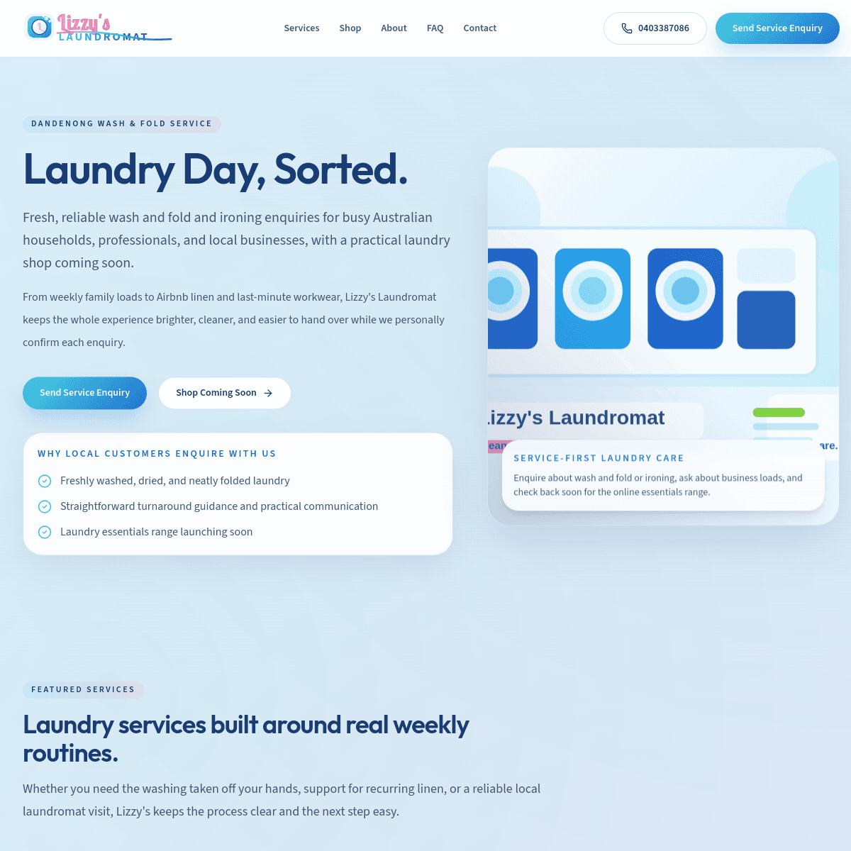 Lizzy's Laundromat website